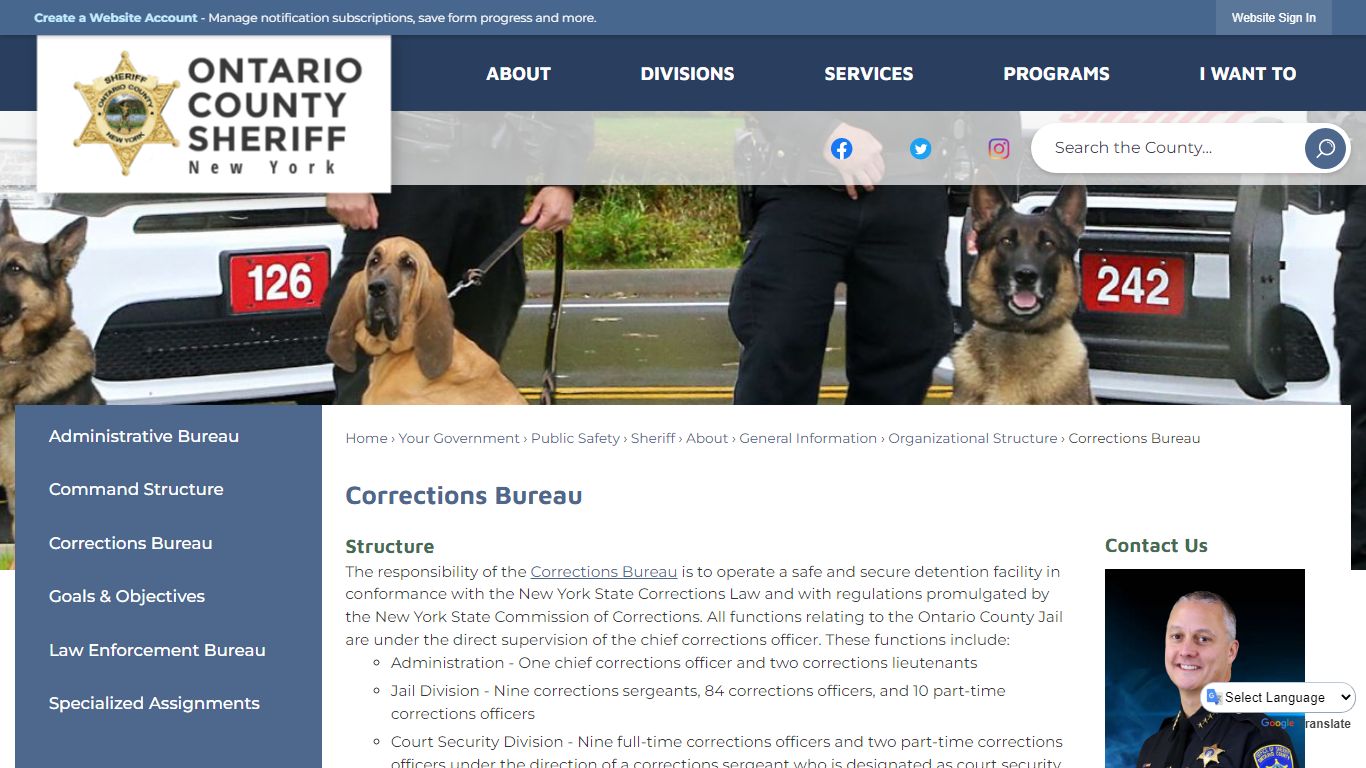 Corrections Bureau | Ontario County, NY - Official Website